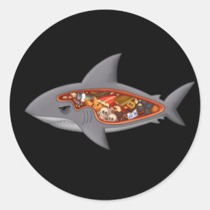 Shark Anatomy Ronde Sticker