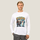 Shark and Dolphin "I'm With Stupid" Funny design Tri-Blend Shirt (Voorkant)