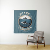 Shark and Fisherman Wandkleed (In situ)