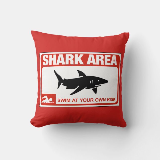 Shark Area, Sign, New York, VS Kussen (Voorkant)