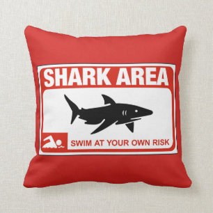 Shark Area, Sign, New York, VS Kussen