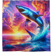 Shark Art Douchegordijn (Voorkant)