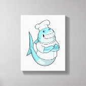 Shark as Chef with Cooking apron Canvas Afdruk (Voorkant)
