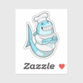 Shark as Chef with Cooking apron Sticker (Vel)