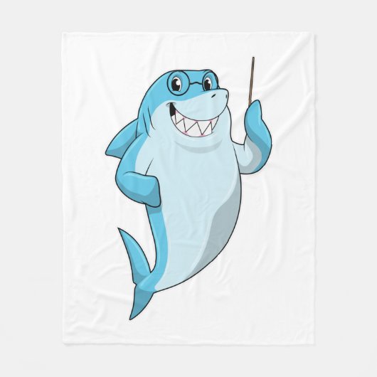 Shark as Teacher with Pointer Fleece Deken (Voorkant)