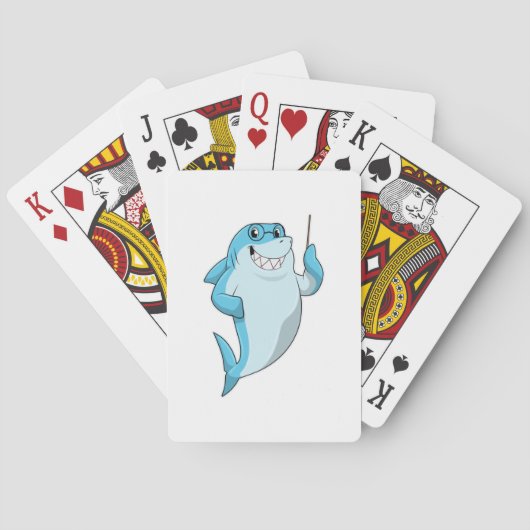 Shark as Teacher with Pointer Pokerkaarten (Achterkant)