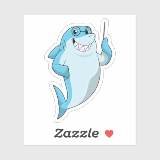 Shark as Teacher with Pointer Sticker (Vel)