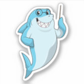 Shark as Teacher with Pointer Sticker (Voorkant)