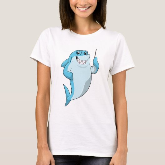 Shark as Teacher with Pointer T-shirt (Voorkant)