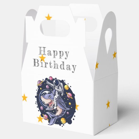 Shark Astronaut Space Birthday Party Favor Box Bedankdoosjes (Geopend)