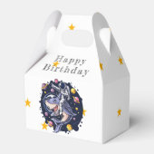 Shark Astronaut Space Birthday Party Favor Box Bedankdoosjes (Voorkant Zijde)