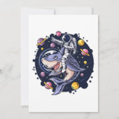 Shark Astronaut Space Boy Birthday Party Kaart (Achterkant)
