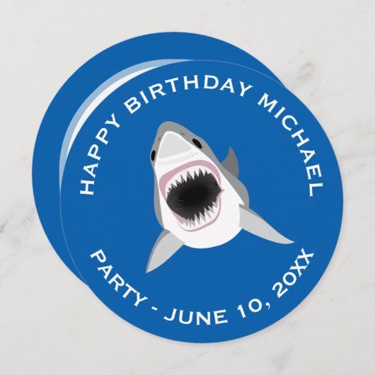 Shark Attack: Birthday Party on Beach of Boat Kaart (Voorkant / Achterkant)