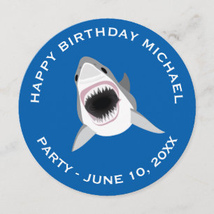 Shark Attack: Birthday Party on Beach of Boat Kaart