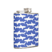 Shark Attack - Blauw en wit Heupfles (Rechts)