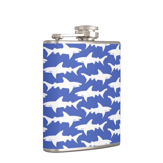 Shark Attack - Blauw en wit Heupfles (Rechts)