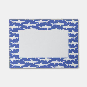 Shark Attack - Blauw en wit Post-it® Notes
