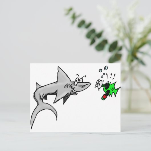 Shark Attack Briefkaart (Staand voorkant)