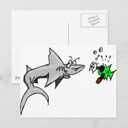 Shark Attack Briefkaart (Voorkant / Achterkant)