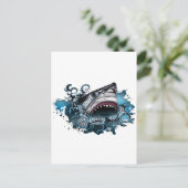 Shark Attack Briefkaart (Staand voorkant)