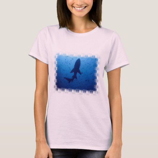 Shark Attack-dames met lange hoes T-shirt (Voorkant)