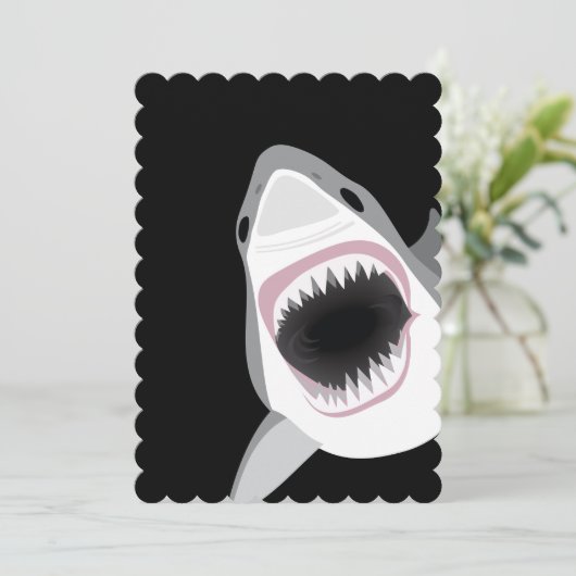 Shark Attack Dive Club Event of Birthday Party Kaart (Staand voorkant)