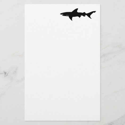 Shark Attack - Duiken met Sharks Elegant Black Briefpapier (Voorkant)