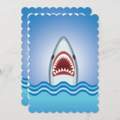Shark Attack Funny Boat Party Uitnodigingen (Voorkant / Achterkant)