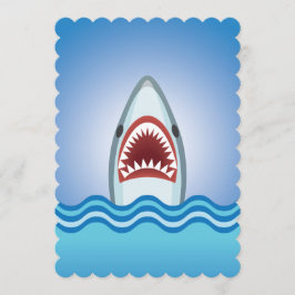 Shark Attack Funny Boat Party Uitnodigingen