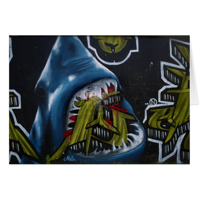 Shark attack graffiti (Voorkant Horizontaal)