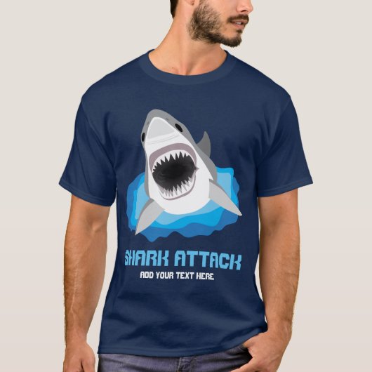 Shark Attack - Great White Shark Jaws Wide T-shirt (Voorkant)