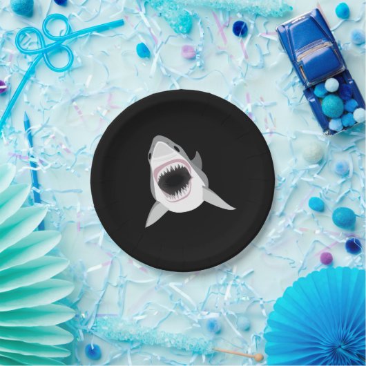 Shark Attack - Great White Shark Shows met haar br Papieren Bordje (Feest)