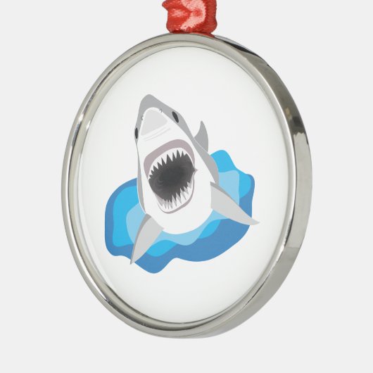 Shark Attack - Grote witte haaiensprongen van golv Metalen Ornament (Links)
