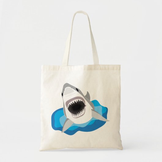 Shark Attack - Grote witte haaiensprongen van golv Tote Bag (Voorkant)