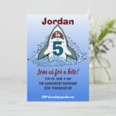 Shark Attack | Haaien - Birthday uitnodiging (Staand voorkant)