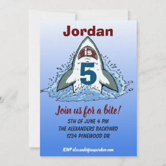 Shark Attack | Haaien - Birthday uitnodiging