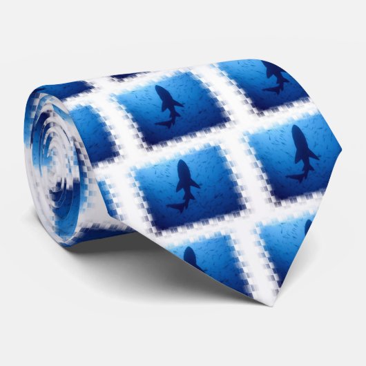 Shark Attack Mannen Necktie Stropdas (Opgerold)