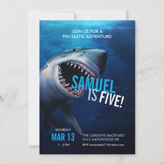 Shark Attack | Meerdaagse uitnodigingsboeien Kaart (Voorkant)
