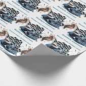 Shark Attack Monster Truck Verjaardag Bash Cadeaupapier (Hoek)