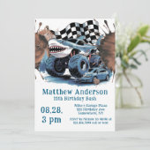 Shark Attack Monster Truck Verjaardag Bash Kaart (Staand voorkant)