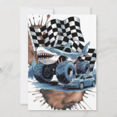 Shark Attack Monster Truck Verjaardag Bash Kaart (Achterkant)
