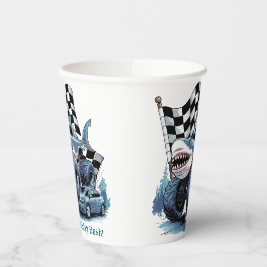Shark Attack Monster Truck Verjaardag Bash Papieren Bekers (Links)