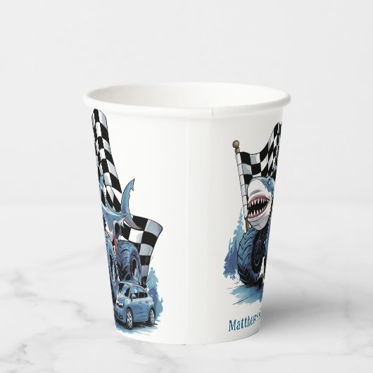Shark Attack Monster Truck Verjaardag Bash Papieren Bekers (Rechts)