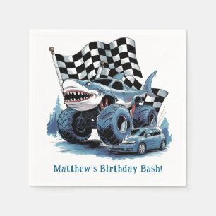Shark Attack Monster Truck Verjaardag Bash Servet