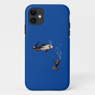 Shark Attack op een  Helmet Diving Diver URM Case-Mate iPhone Case