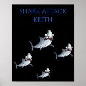 "SHARK ATTACK" PERSONALISEERD POSTER (Voorkant)