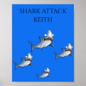 "SHARK ATTACK" PERSONALISEERD POSTER (Voorkant)