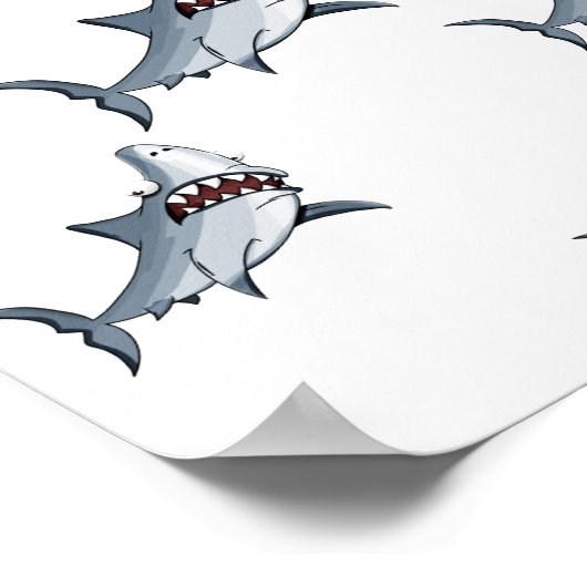 "SHARK ATTACK" PERSONALISEERD POSTER (Hoek)