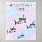 "SHARK ATTACK" PERSONALISEERD POSTER (Voorkant)