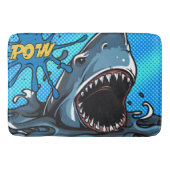 Shark Attack POW Superheld Comic Water Splat Badmat (Voorkant)